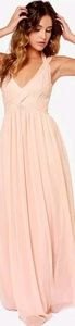 Lulu's Pink Strike ruffeled maxi chiffon dress XS